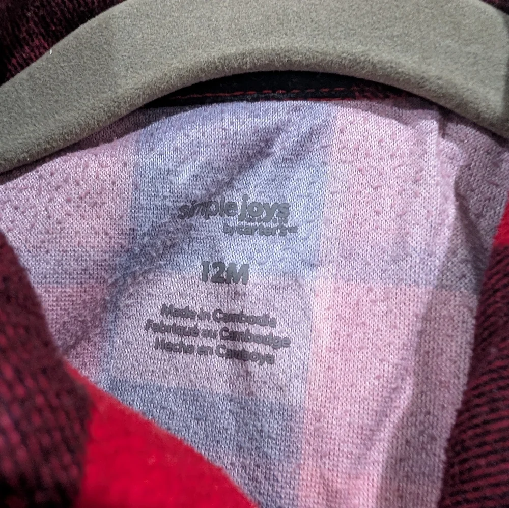 🎄 Simple Joys by Carter’s Red Buffalo Plaid Pajamas (12M)‎